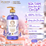  Sữa Tắm Thiên Nhiên PURITÉ Hương Hoa Anh Đào/Hoa Hồng/Hoa Oải Hương/Hoa Mẫu Đơn/Tinh Dầu Thơm 850ML - 1.1L - 1.4L 