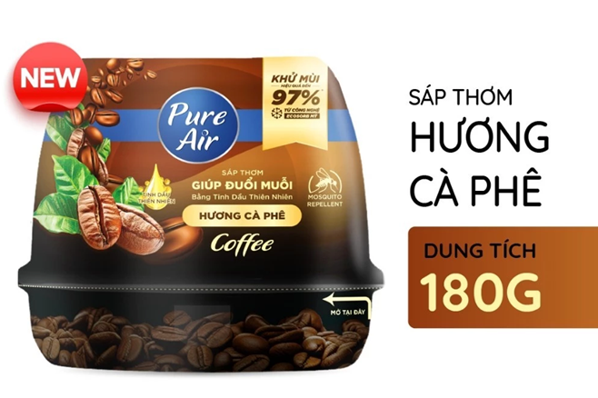  Sáp Thơm Khử Mùi PURE AIR Hương Ổi/Sả Chanh/Cà Phê/Trái Cây 180g 