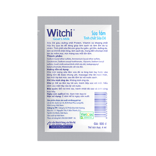  Sữa Tắm WITCHI – Tinh Chất Sữa Dê 1.2L 