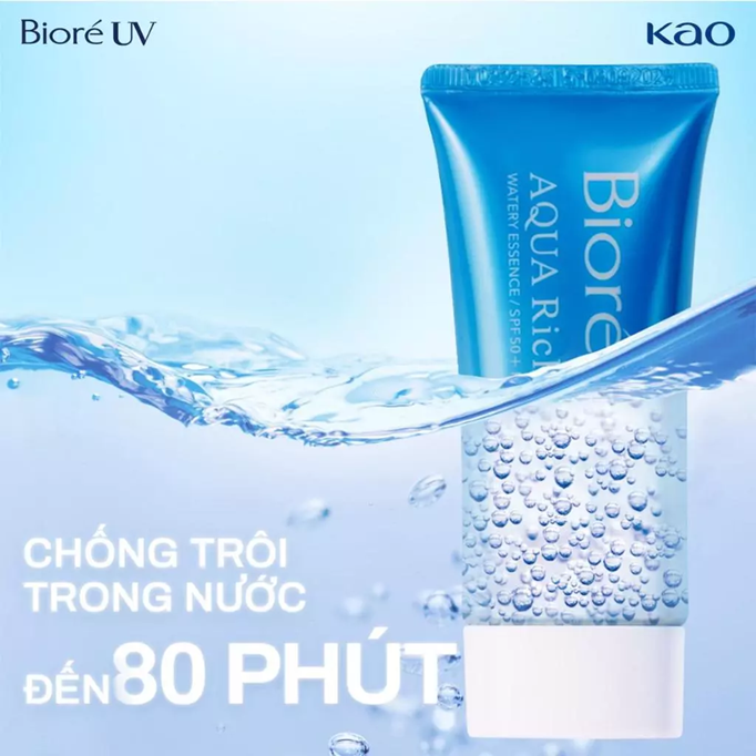  Essence Chống Nắng Màng Nước Dưỡng Ẩm Biore UV Aqua Rich Watery SPF50+/PA++++ 50g 
