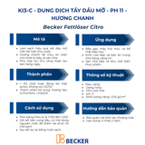 Nước tẩy dầu mỡ hương chanh Becker KI3-C - pH 11 (Nhập khẩu Đức) 