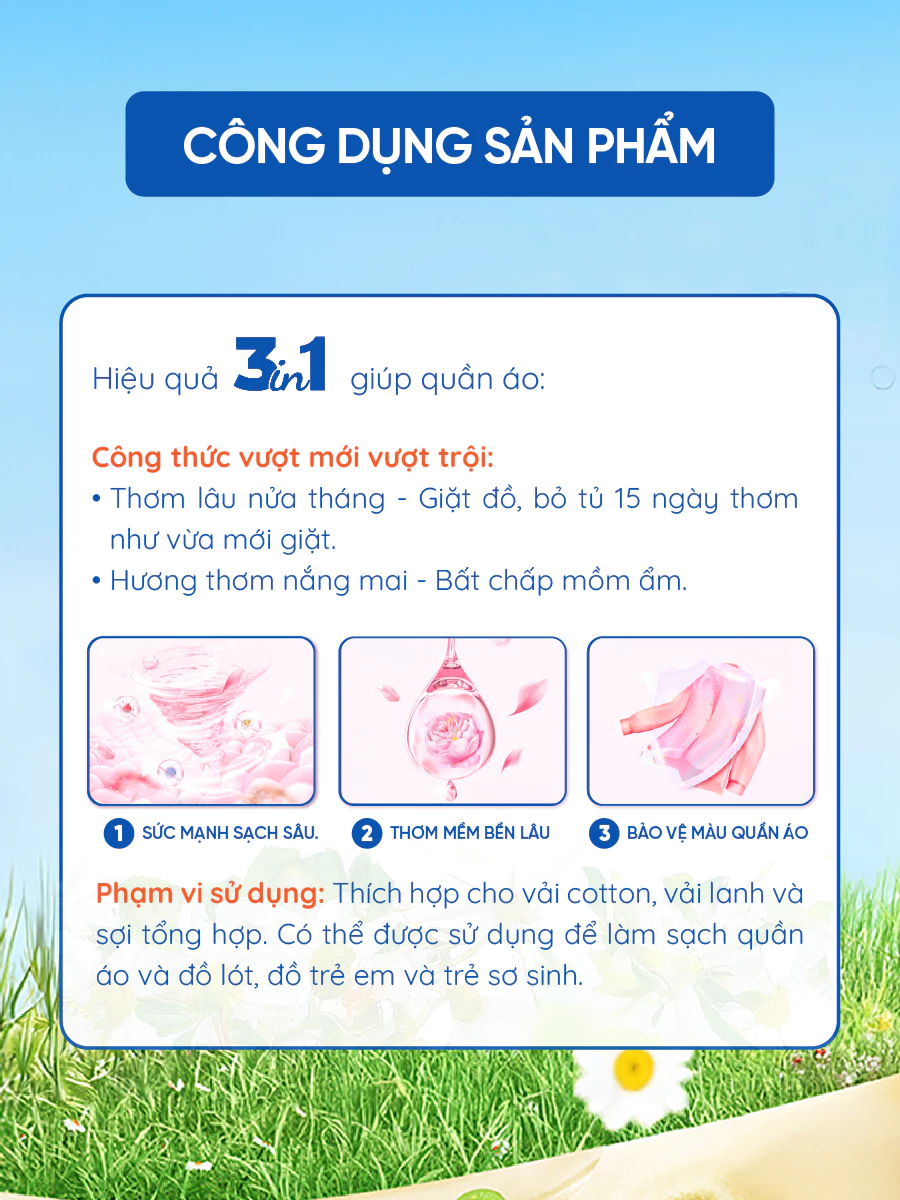  Nước Giặt Xả Tỏa Hương CleanZ Công Nghệ Sạch Sâu, Đánh Bay Vết Bẩn, Hương Thơm Mềm Mại, Bảo Vệ Màu Quần Áo 2L 