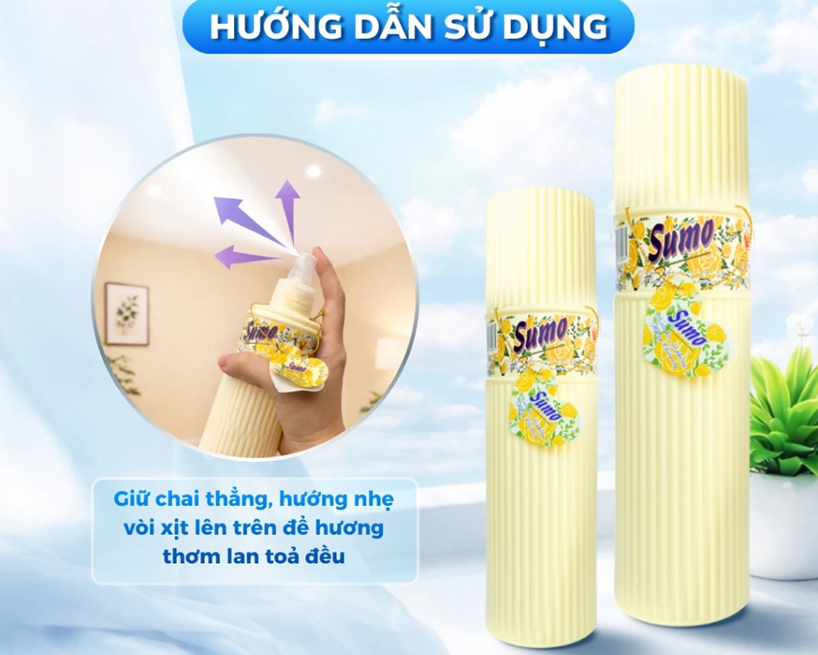  Nước Hoa Xịt Phòng Sumo 400ml 3 Mùi Hương Cao Cấp, Lan Toả Hương Thơm 