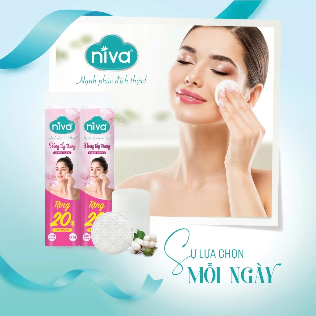  BÔNG TẨY TRANG NIVA CT3 TÚI 120 MIẾNG 