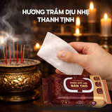  Khăn ướt lau bàn thờ gia tiên hương trầm sáng bóng bề mặt gỗ, Khăn lau bao sái bàn thờ 
