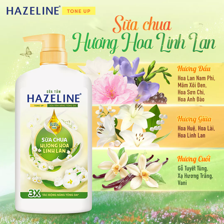  Sữa tắm Hazeline Tone Up Sữa Chua 670g 