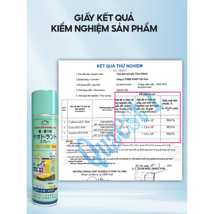  Bình xịt khử mùi hôi chân và giày, lưu hương thơm công nghệ Bạc ion, kháng khuẩn XIMO 300ml 