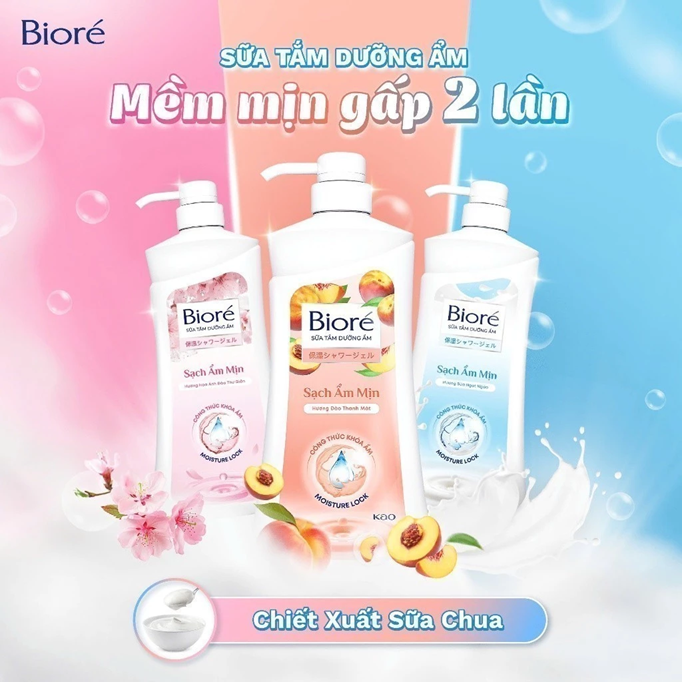  Sữa Tắm Biore Dưỡng Ẩm Đủ Hương 530g 