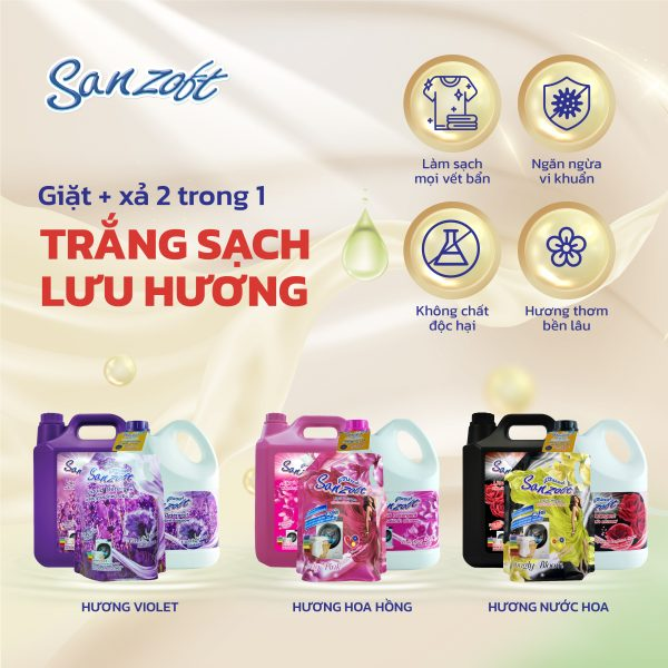  Nước giặt xả đậm đặc Thái Lan Sanzoft 5000ml 