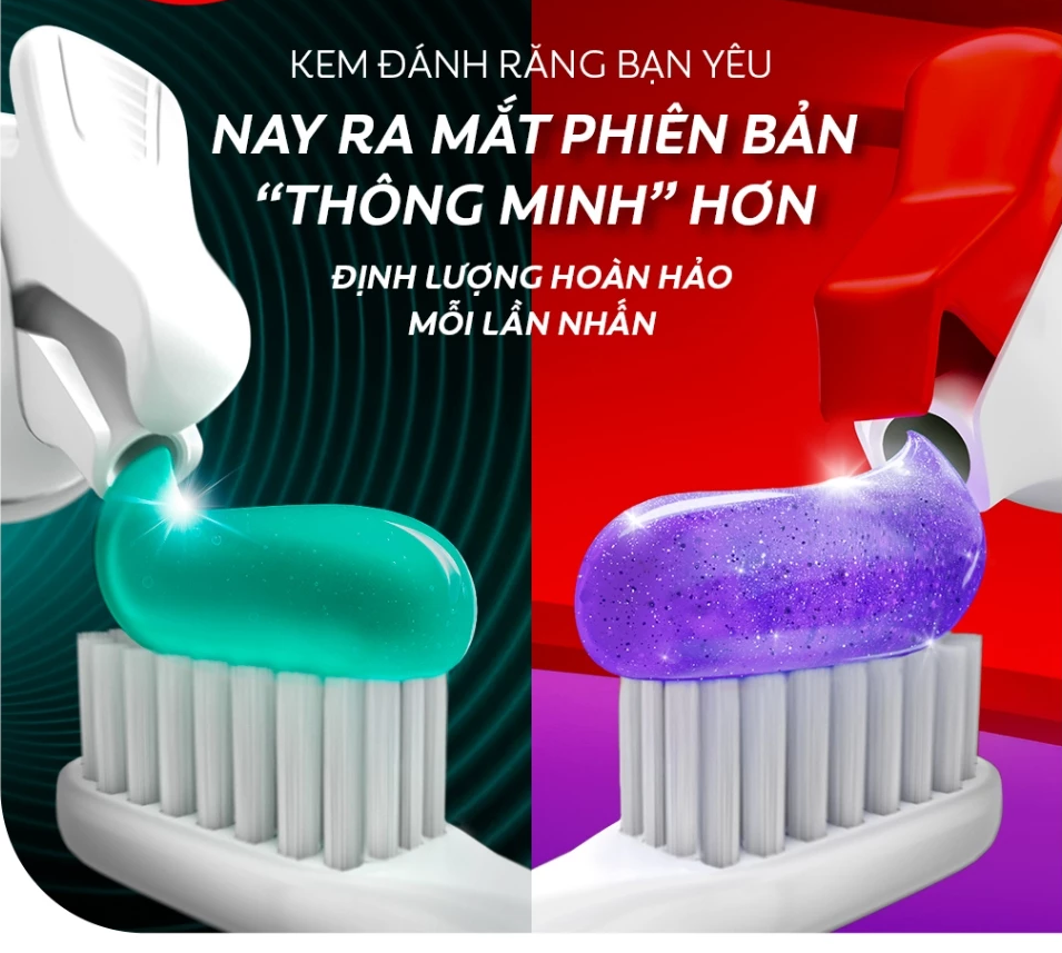  Kem đánh răng Colgate vòi nhấn thông minh, khóa chân không hạn chế tiếp xúc vi khuẩn 130g/ ống 