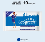  Khăn Ướt Bỏ Túi LET-GREEN 10 Miếng Vải Rayon Mềm Mại, Không Nhờn Da 