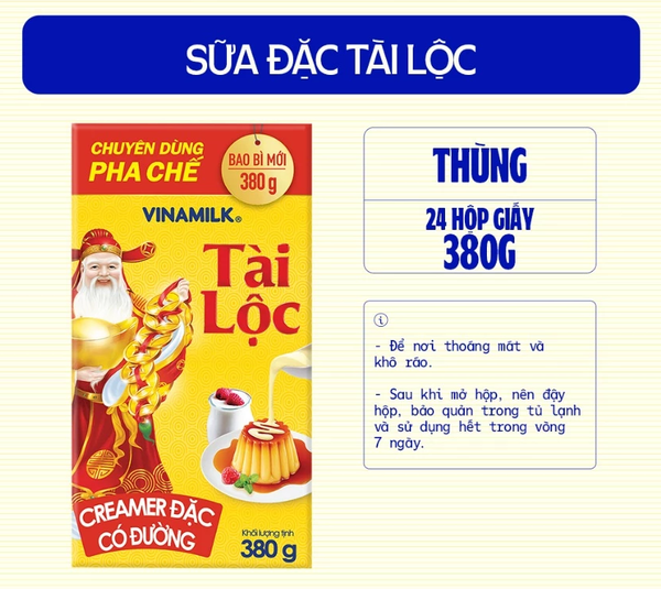  Sữa đặc Vinamilk Tài Lộc Hộp giấy 380g 