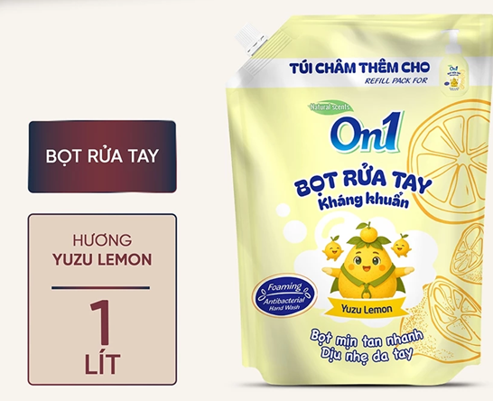  Bọt rửa tay kháng khuẩn On1 1L dịu nhẹ, bọt mịn tan nhanh, dịu nhẹ dưỡng ẩm không hại da tay 