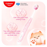  Bàn chải Colgate cho bé 5+ tuổi Fluffy Paw họa tiết thú cưng đáng yêu, lông chải siêu mềm 