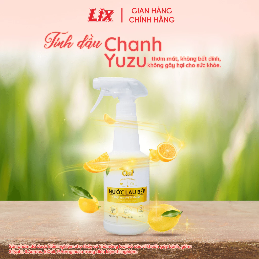  Nước lau bếp On1 500ml tinh dầu chanh Yuzu giúp làm sạch bụi bẩn, dầu mỡ, cặn bám lâu ngày 