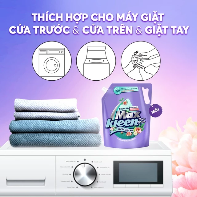  Túi Nước Giặt Xả MaxKleen Thiên Nhiên Vườn hoa thanh khiết 3.6kg 