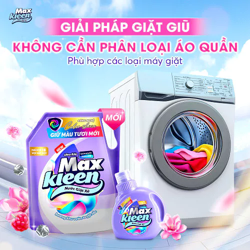  Túi Nước Giặt Xả MaxKleen Giữ Màu Tươi Mới Hương Khu Vườn Tuyệt Sắc 3kg/Túi 