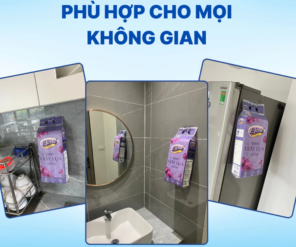  Giấy Đa Năng Rút Đáy Đa Năng Tím Elène 4 Lớp 1280 Tờ/320 Rút - Cao Cấp, Mềm Mịn, An Toàn 