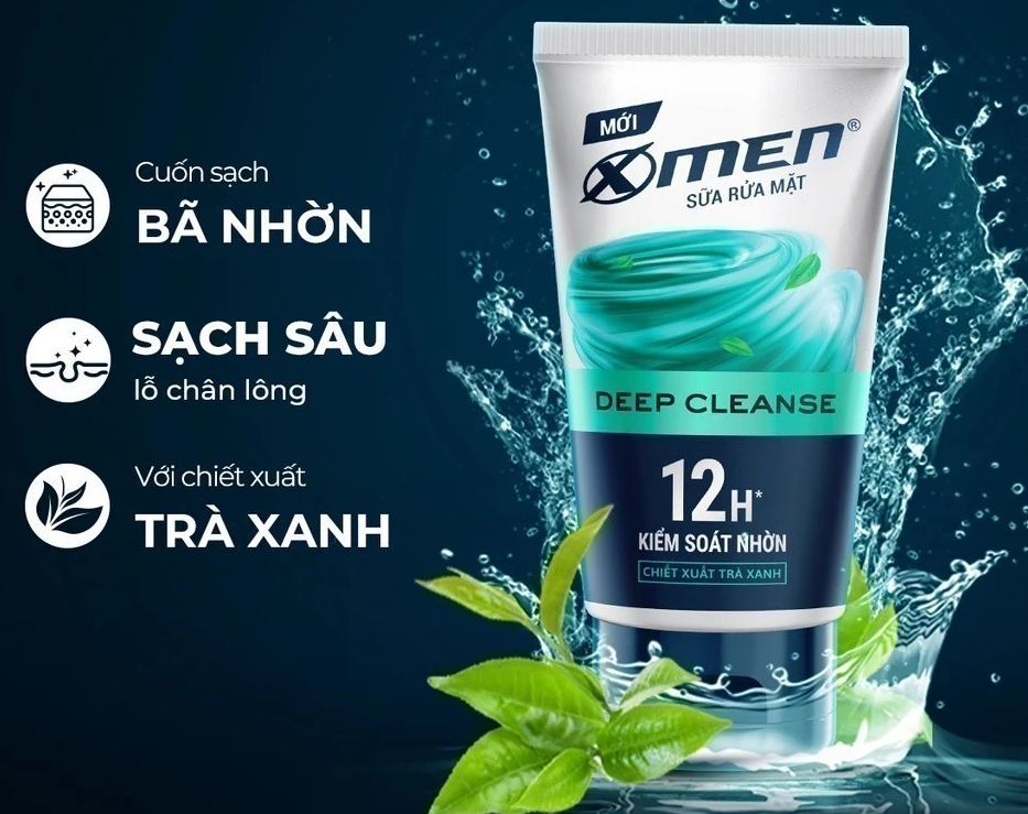  Sữa Rửa Mặt XMen 100g Dành Cho Nam Giới - Detox, Sáng Da, Ngừa Mụn, Sạch Sâu, Kiểm Soát Nhờn 