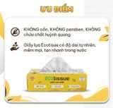  Hộp khăn giấy rút hộp giấy ăn 3 màu cao cấp EcoWipes 180 tờ không bụi vụn 