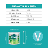  Hộp Tăm Bông 2 Đầu Kháng Khuẩn Cho Bé Niva Bhp2 – 400 Que, 100% Bông Tự Nhiên, An Toàn và Mềm Mại 