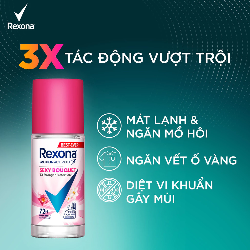  Xịt/lăn khử mùi Rexona 72H khô thoáng dành cho nữ 135/45ml 