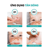  Tăm Bông Trẻ Sơ Sinh Niva BZP1 200 Que Thân Giấy, 100% Bông Tự Nhiên An Toàn 