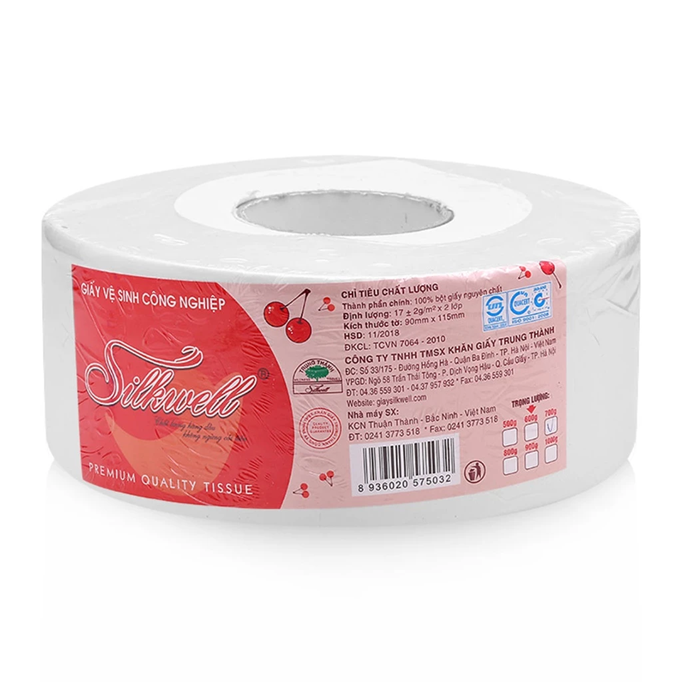  Giấy vệ sinh cuộn lớn công nghiệp Silkwell 700g 2 lớp mềm mịn chính hãng 