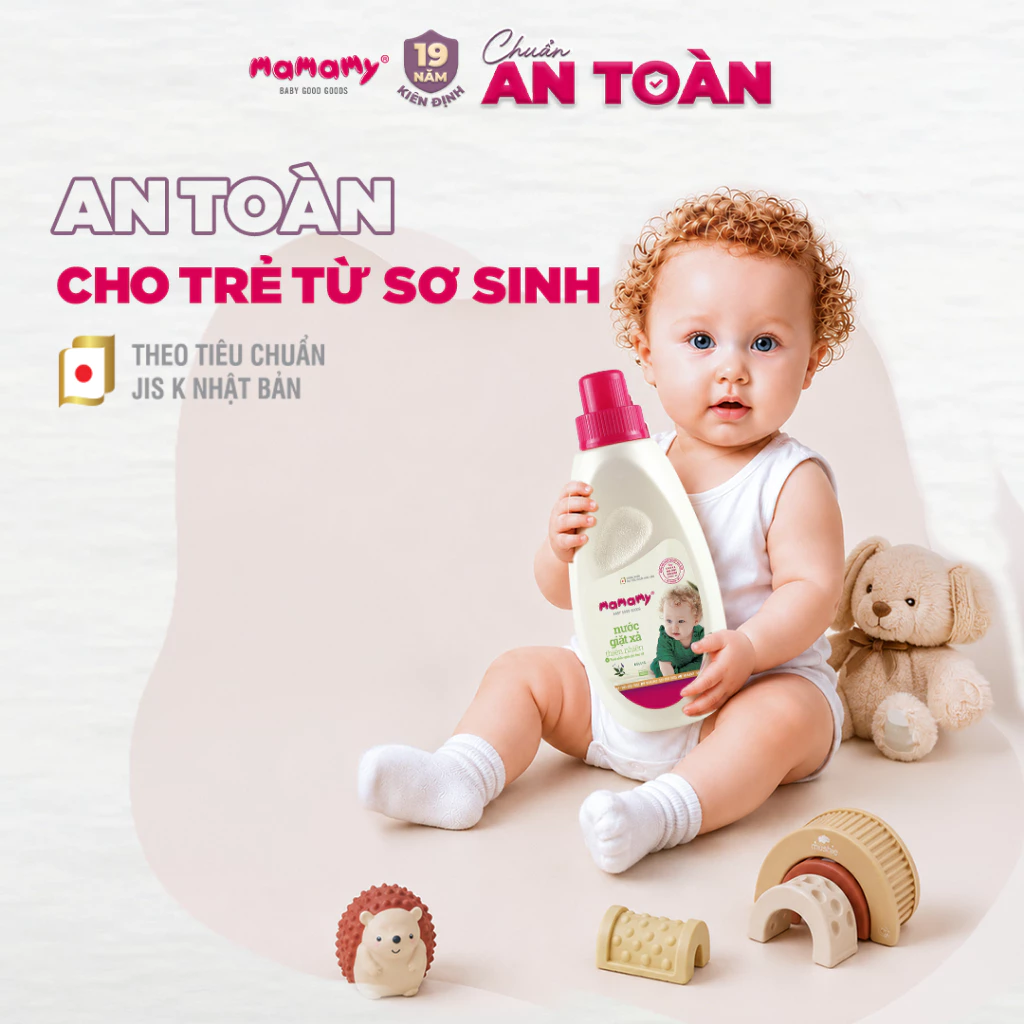  Nước giặt xả cho bé, nguồn gốc tự nhiên Mamamy an toàn, tiện lợi túi có vòi phiên bản mới 200-800ml 