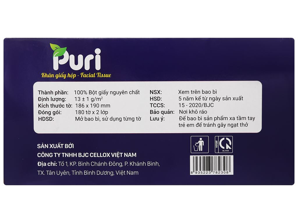  Khăn giấy Puri 2 lớp 180 tờ 