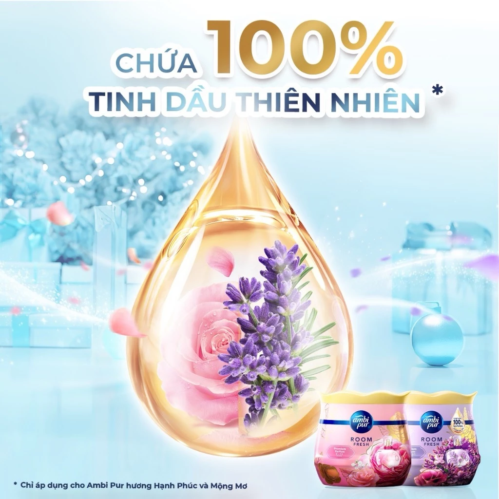  Sáp Thơm Phòng AMBI PUR Hương Nước Hoa Cao Cấp Nhiều Mùi Hương Hộp 180g 