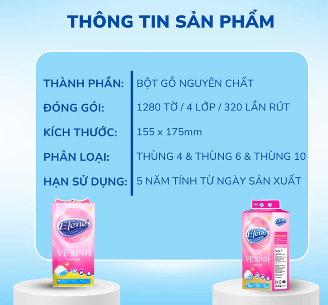  Giấy Vệ Sinh Rút Đáy Elene Hồng 320 Lần Rút 4 Lớp Mềm Mịn, Tiện Lợi, An Toàn 