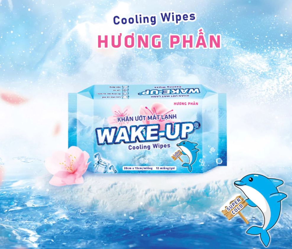  Khăn ướt mát lạnh Wake-up mini 12 miếng, lốc 3 gói Khử Mồ Hôi Hiệu Quả 