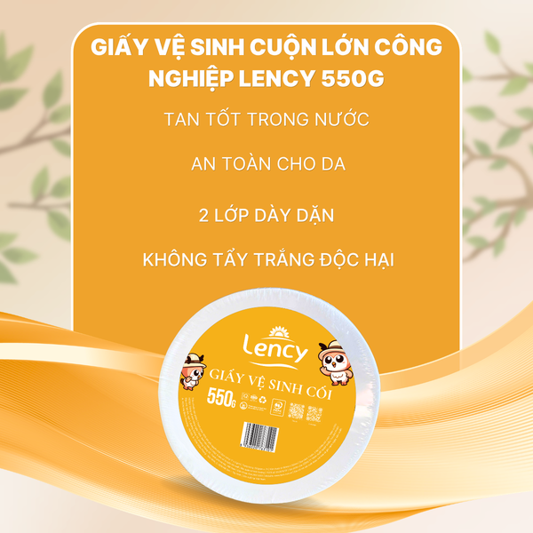  Giấy Vệ Sinh Cuộn Lớn Elène - Lency 550 Gram - 2 Lớp Có Lõi 