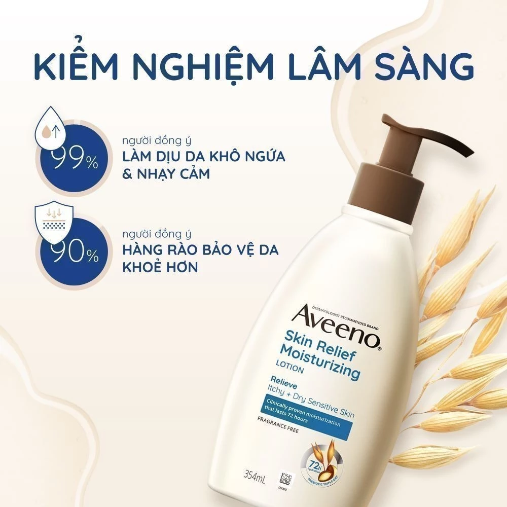  Sữa dưỡng thể Làm dịu kích ứng trong 20s & Khóa ẩm 72H cho da nhạy cảm Aveeno Skin Relief Body Lotion 354ml 
