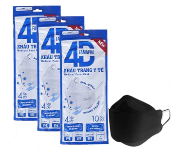 Khẩu trang 4 lớp FAMAPRO 4D túi 10 cái tiêu chuẩn 