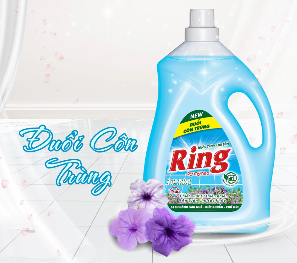  Nước Lau Sàn Chiết Tinh Dầu Thiên Nhiên Ring Ngăn Côn Trùng Hiệu Quả, Sạch Bóng, Sảng Khoái Bình 3.6Kg 