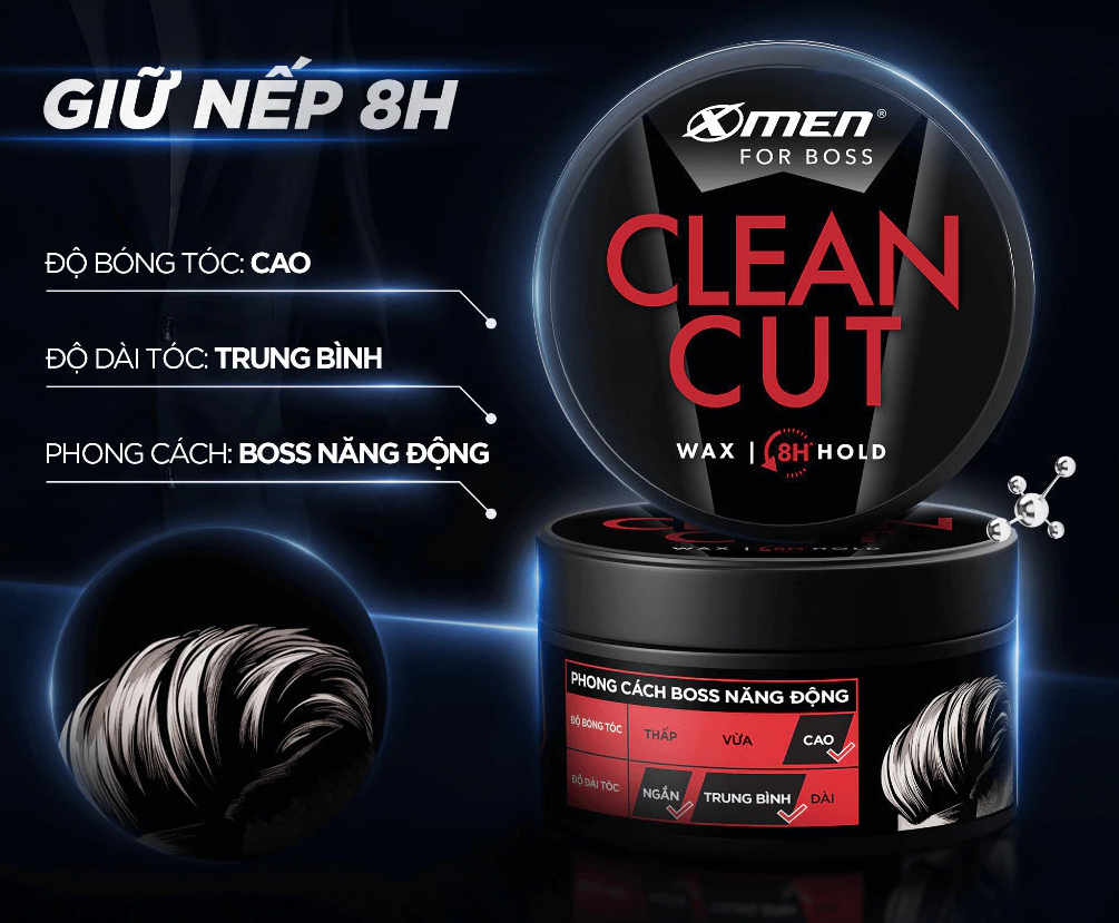  Sáp Vuốt Tóc Nam XMen for Boss 70g - Tạo Kiểu Tóc, Giữ Nếp 8H, Thành Phần Keratin Giúp Tóc Chắc Khỏe 