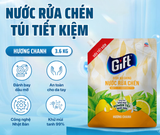  Nước Rửa Chén Gift Khử Mùi Tanh Khó Chịu – Hương Chanh/Trà Chanh, Chai 800ml/Túi 3.6kg/Can 3.8kg 