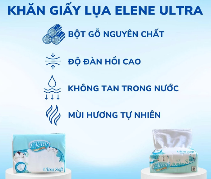  Khăn Giấy Lụa 5 Lớp Rút Elene Ultra Cao Cấp, Mềm Mịn, An Toàn 