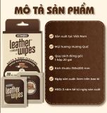  Hộp 20 gói khăn ướt lau giày da túi da ví da siêu tốc Leather EcoWipes gói 25 tờ hương quế 