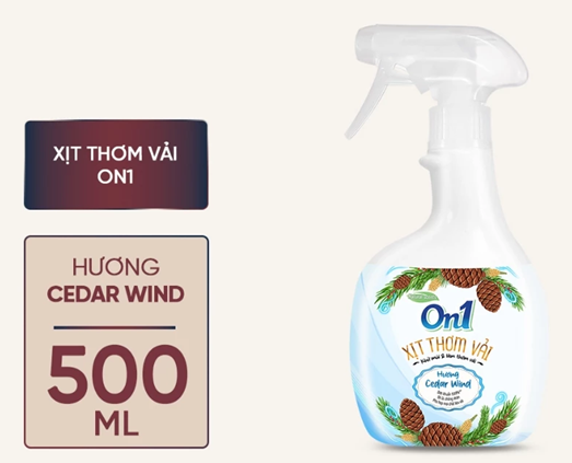  Xịt thơm vải On1 500ml, xịt khử mùi và làm thơm vải loại bỏ nhanh mùi hôi khó chịu trên quần áo & vải vóc, giữ hương lâu 