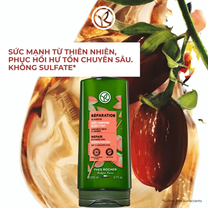  Dầu xả thiên nhiên Không Silicone Yves Rocher Conditioner 200ml 