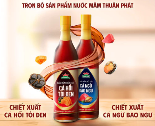  Nước mắm Thuận Phát Cá Hồi Tỏi Đen / Cá Ngừ Bào Ngư 490ml - Chiết xuất từ nguyên liệu hảo hạng 