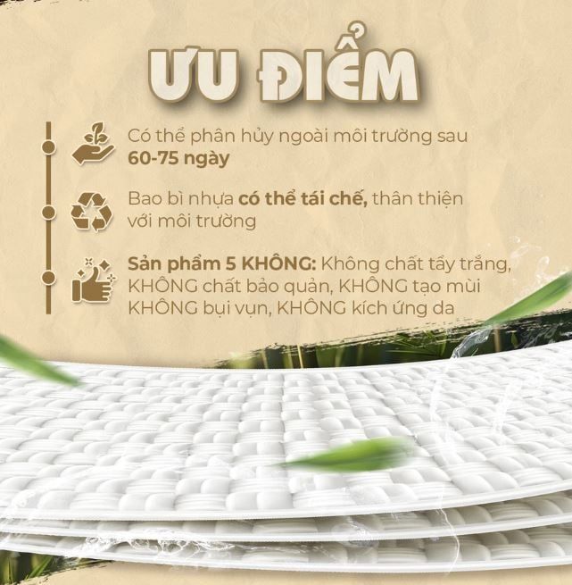  Khăn ướt vải sợi tre kháng khuẩn EcoBamboo EcoWipes gói 20 tờ không mùi 