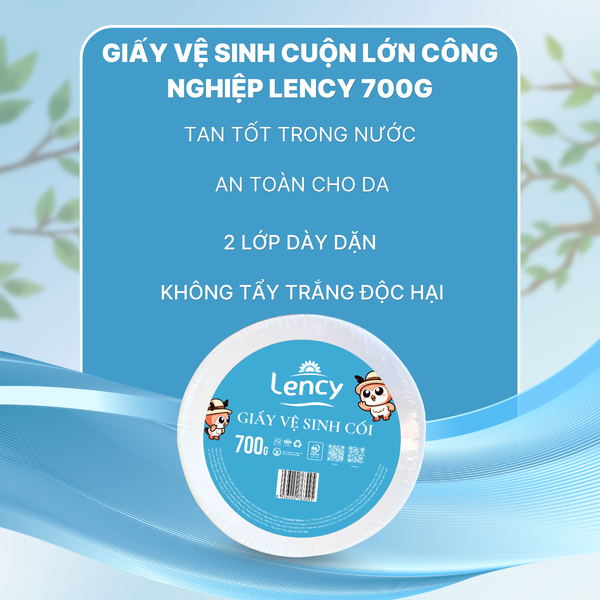  Giấy Vệ Sinh Cuộn Lớn Elène - Lency 700 Gram - 2 Lớp Có Lõi 
