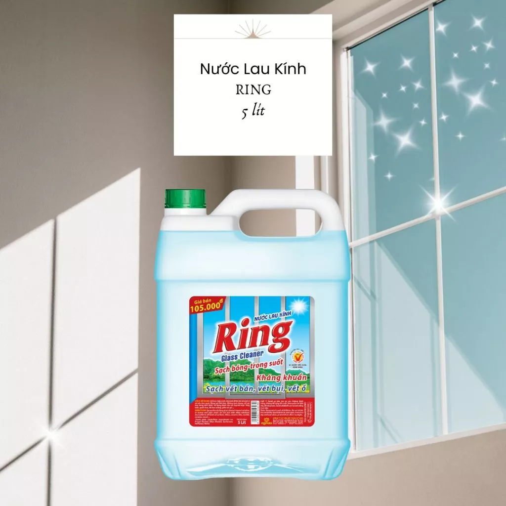  Nước Lau Kính Sạch Sáng Bóng Ring Không Để Lại Vết Ố Chai 500 - 750 - 5000 ML 