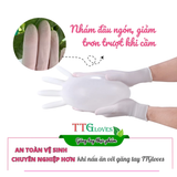  Găng Tay Nấu Ăn Kitchen And Food TTGLOVES Nitrile Không Bột Màu Trắng 4.5gr (Hộp 100 Chiếc) 