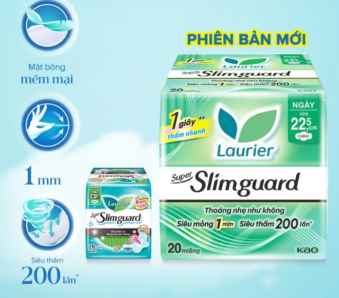  Băng Vệ Sinh Laurier Siêu Mỏng 1mm GÓI LỚN TIẾT KIỆM 