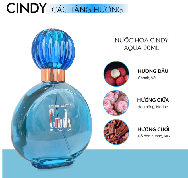  Nước Hoa Nữ CINDY Amber Hương Tươi Mới Quyến Rũ 90ml 